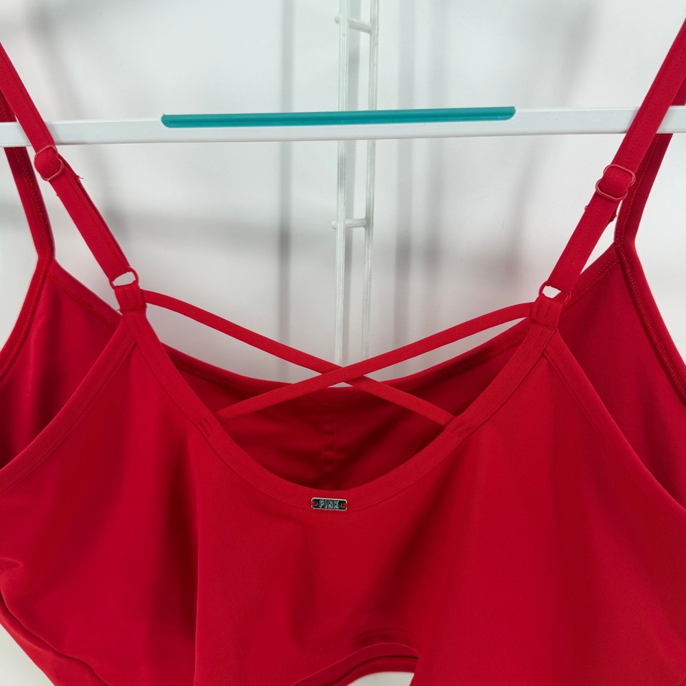 Pink Active Sports Bra Women XL Red Ultimate Lightly Lined Strappy Back Gorpcore - Picture 4 of 8